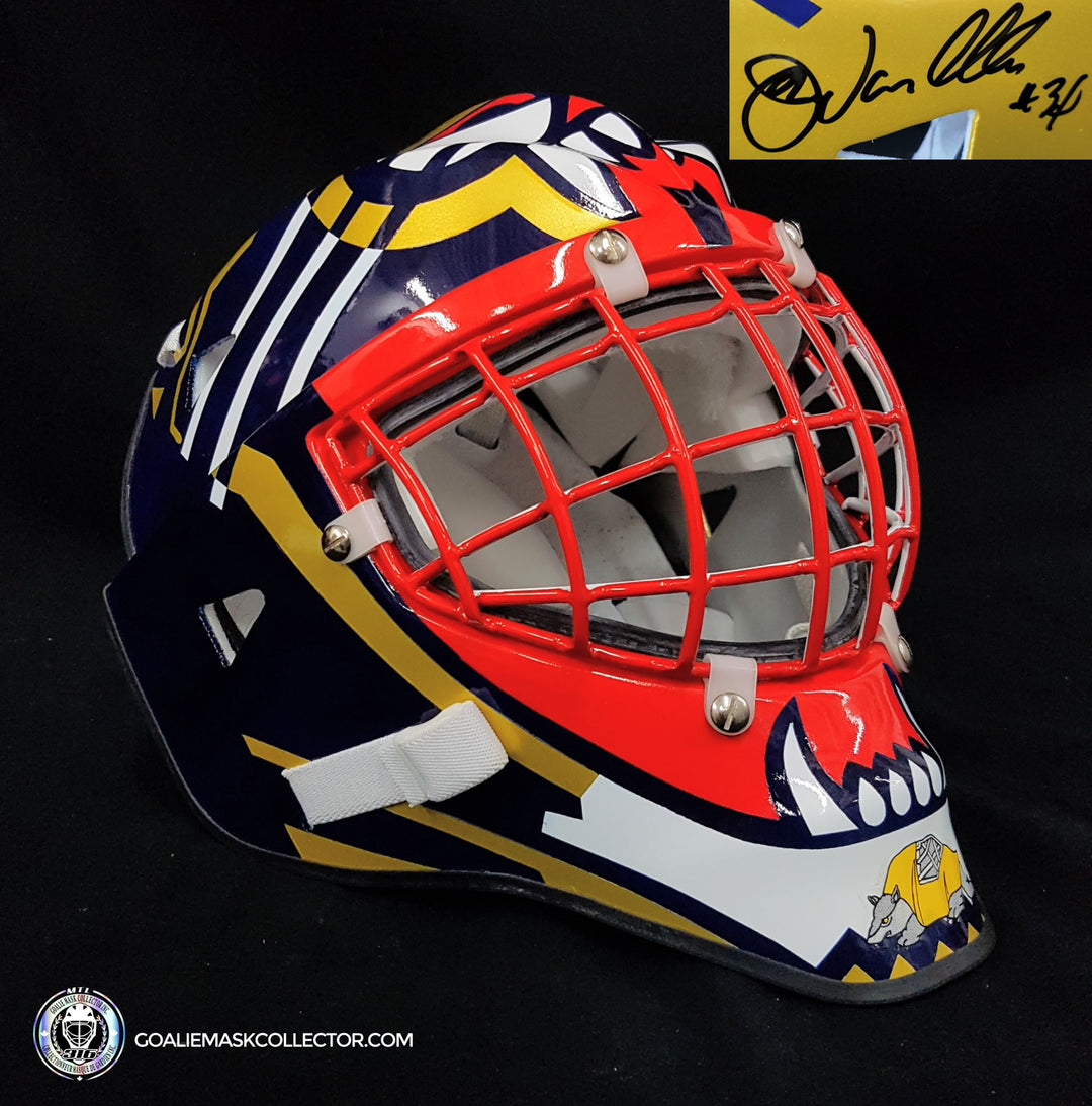 John Vanbiesbrouck Armadilla Goalie Mask Signed Game Ready 1994 Florida Panthers Don Straus Autographed # 60 of 93 - SOLD