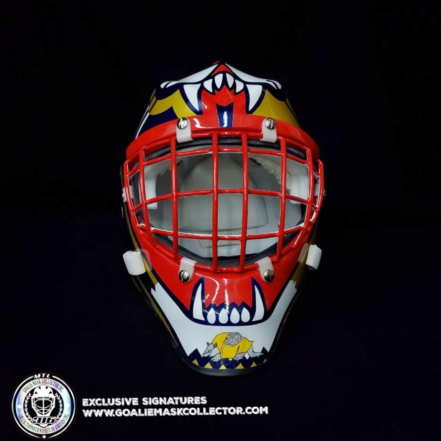 John Vanbiesbrouck Armadilla Goalie Mask Signed Game Ready 1994 Florida Panthers Don Straus Autographed # 59 of 93 - SOLD