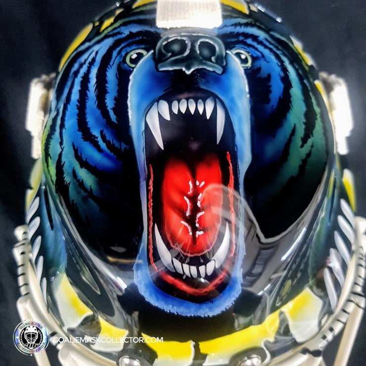 Jon Casey Unsigned Goalie Mask Boston "Blue Bear Edition" Tribute