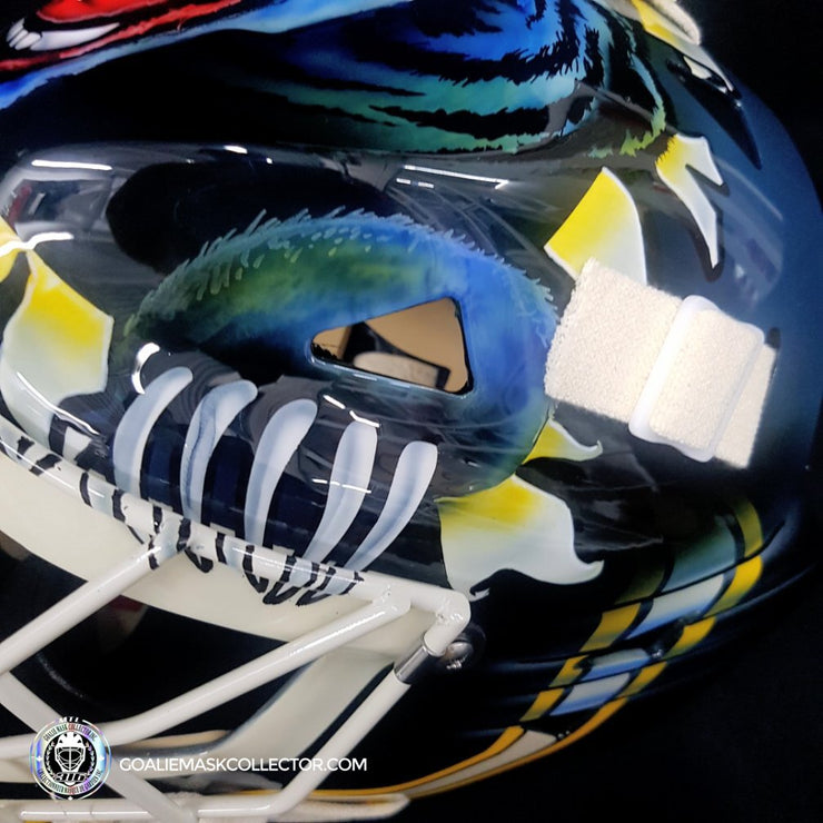 Jon Casey Unsigned Goalie Mask Boston "Blue Bear Edition" Tribute