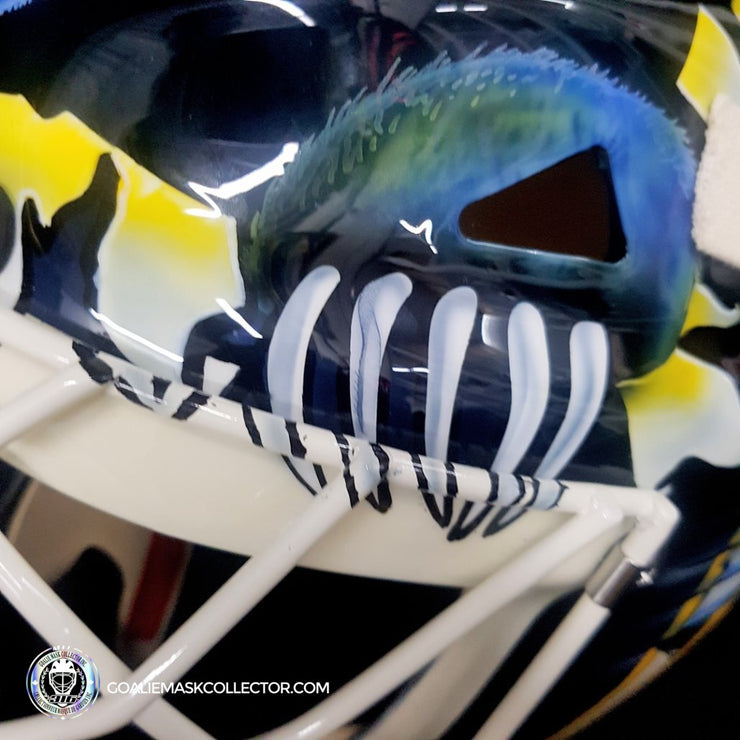 Jon Casey Unsigned Goalie Mask Boston "Blue Bear Edition" Tribute