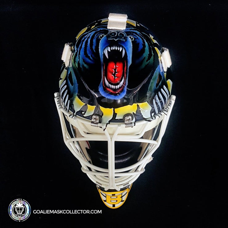 Jon Casey Unsigned Goalie Mask Boston "Blue Bear Edition" Tribute