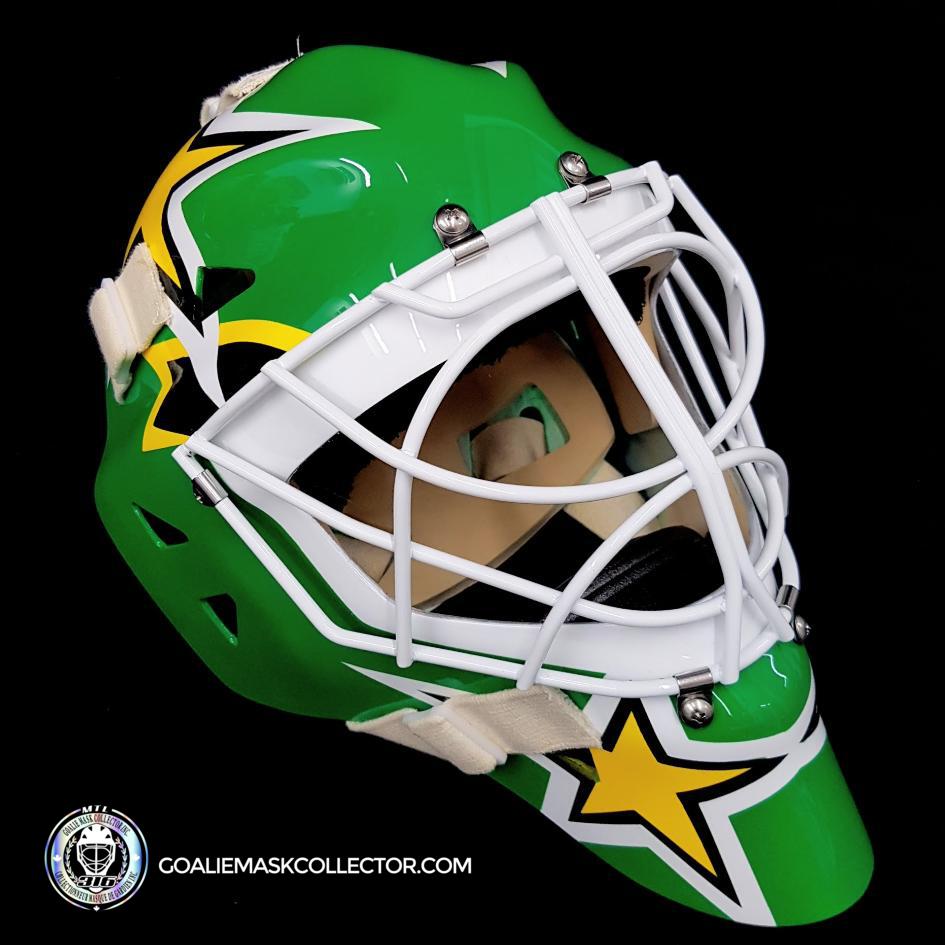 Jon Casey Goalie Mask Unsigned North Stars Minnesota Green Edition Tribute