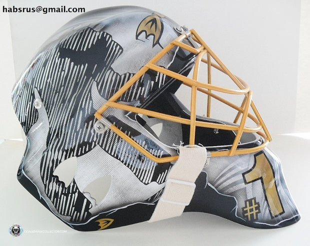 Jonas Hiller Unsigned Goalie Mask Anaheim "Grey" Tribute