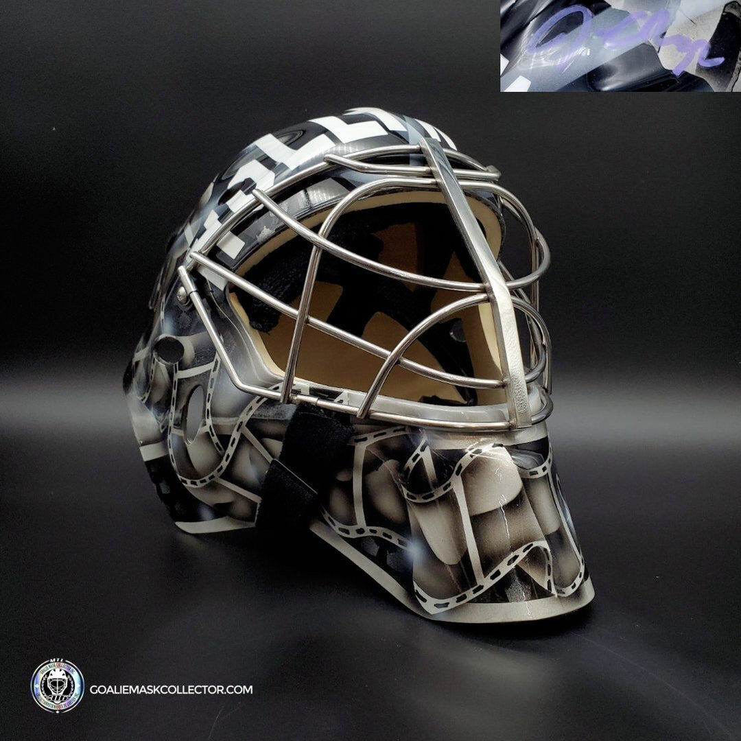 Jonathan Quick Signed Goalie Mask Los Angeles Kelly Hrudey Tribute Painted on Sportmask X8 PRO Signature Edition. Goalie Mask Collector.