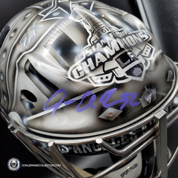 Jonathan Quick Signed Goalie Mask Los Angeles STANELY CUP Legacy Edition Painted on Sportmask Pro 3i Signature Edition Autographed