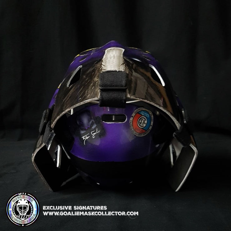 Jonathan Quick Signed Goalie Mask Rogation Vachon Tribute Purple Los Angeles Signature Edition