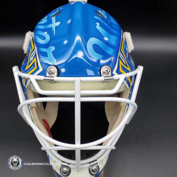 St. Louis Blues: Initial Jordan Binnington 2022 Mask Very Yin And Yang
