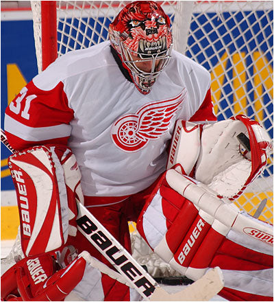 Curtis Joseph Game Issued Goalie Mask Detroit Red Wings Pro's Choice Dom Malerba 2002 Signed By Curtis Joseph - AS-01026