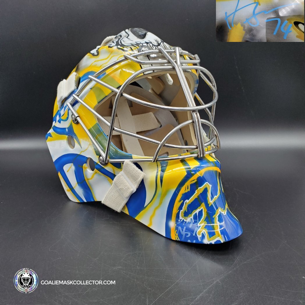 Juuse Saros Signed Goalie Mask 2022 Nashville Signature Edition. Goalie Mask Collector.