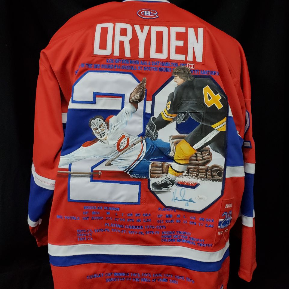 Demo: Ken Dryden Signed Jersey ART EDITION vs Bobby Orr Hand painted