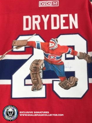 Ken dryden signed framed hockey jersey with coa