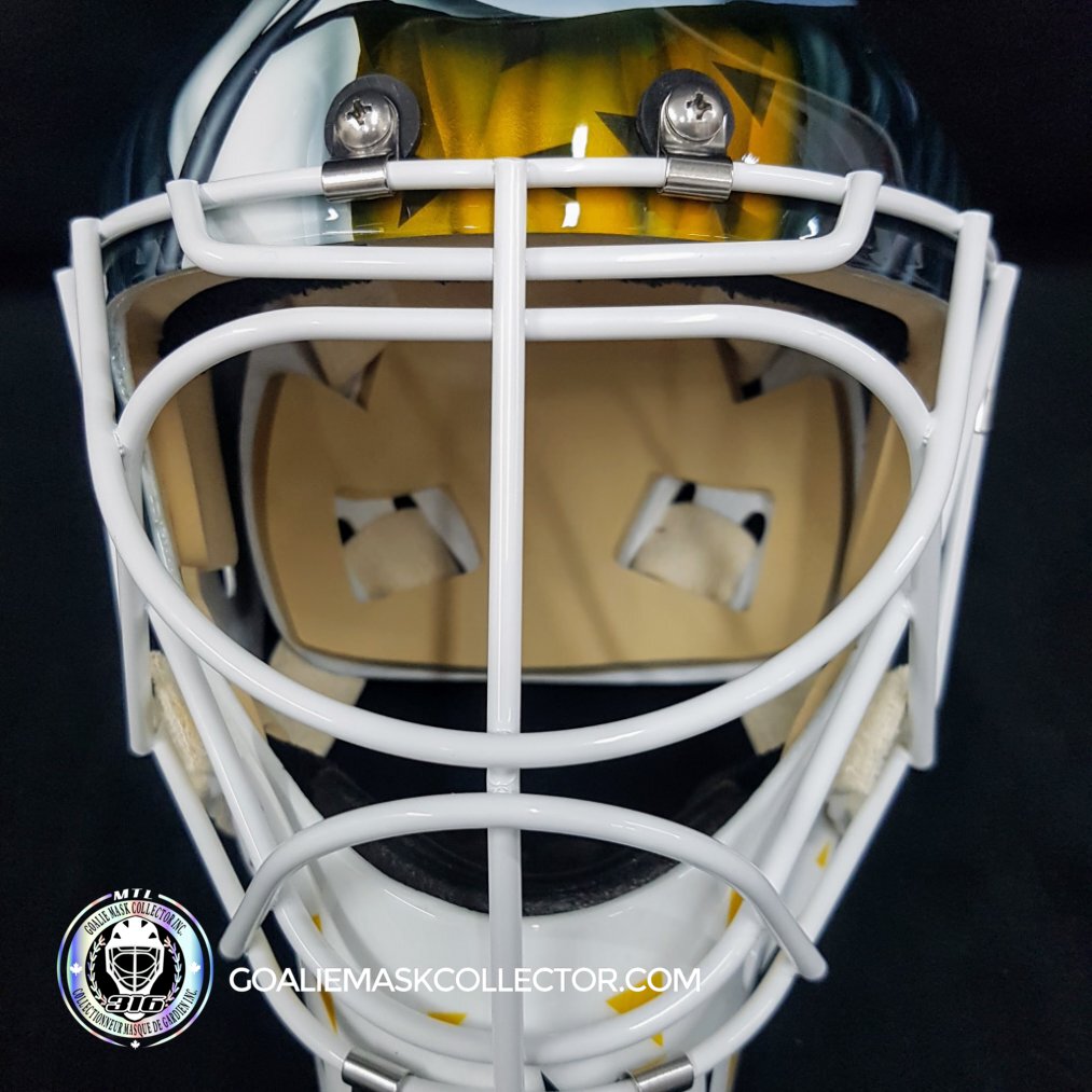 batman football helmet Ken Wregget Unsigned Goalie Mask Pittsburgh Penguin Batman Returns Tri –  Goalie Mask Collector