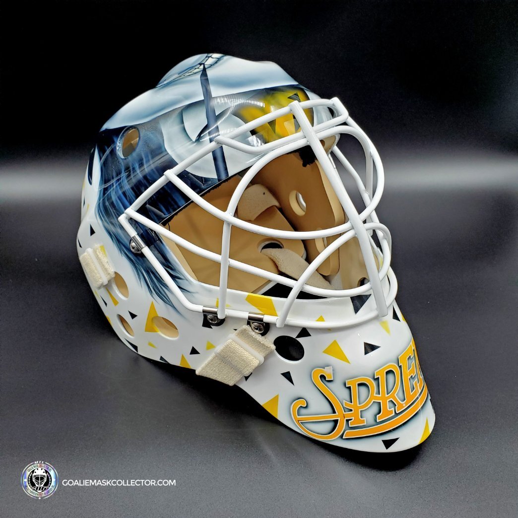 Custom AI Painted: Ken Wregget Unsigned Goalie Mask Pittsburgh Penguin Batman Returns Tribute V2+ Custom Touches
