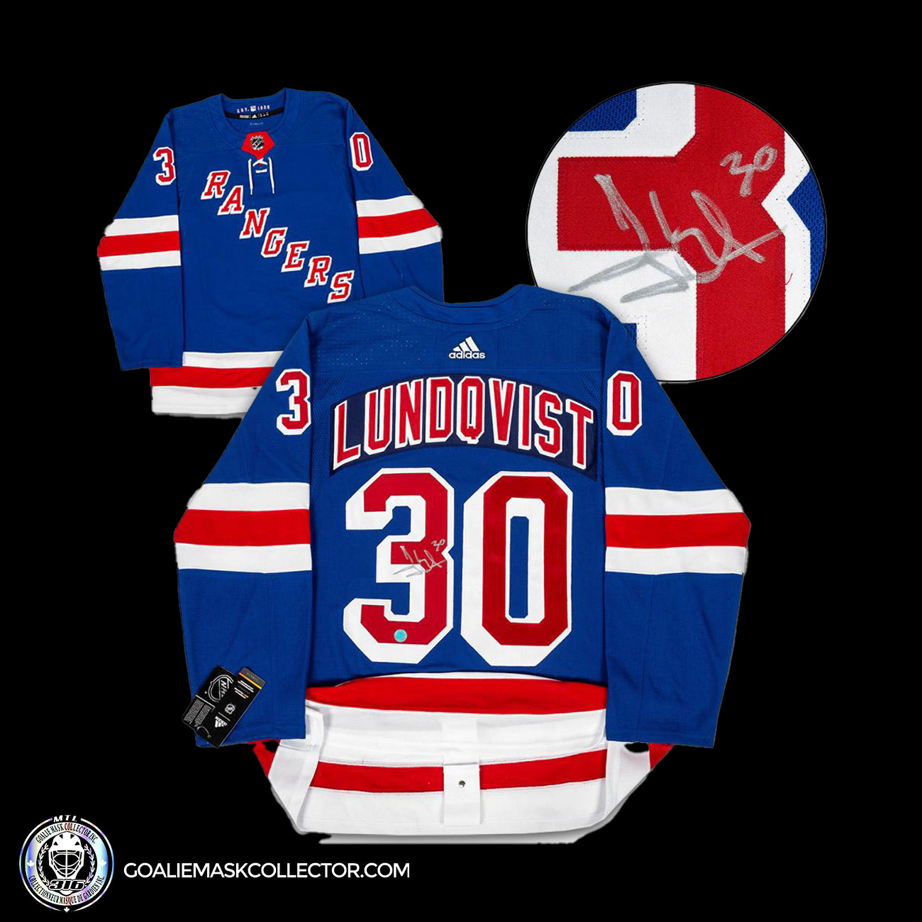 Henrik Lundqvist New York Rangers Autographed White Adidas Authentic Jersey