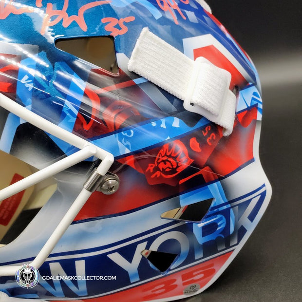 MIKE RICHTER SIGNED GOALIE MASK AUTOGRAPHED NEW YORK LEGACY SIGNATURE EDITION 25TH CUP WIN ANNIVERSARY