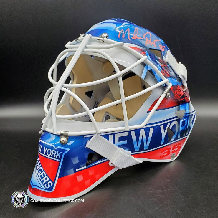 MIKE RICHTER SIGNED GOALIE MASK AUTOGRAPHED NEW YORK LEGACY SIGNATURE EDITION 25TH CUP WIN ANNIVERSARY