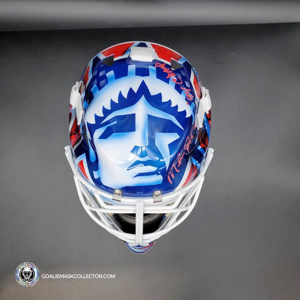 MIKE RICHTER SIGNED GOALIE MASK AUTOGRAPHED NEW YORK LEGACY SIGNATURE EDITION 25TH CUP WIN ANNIVERSARY