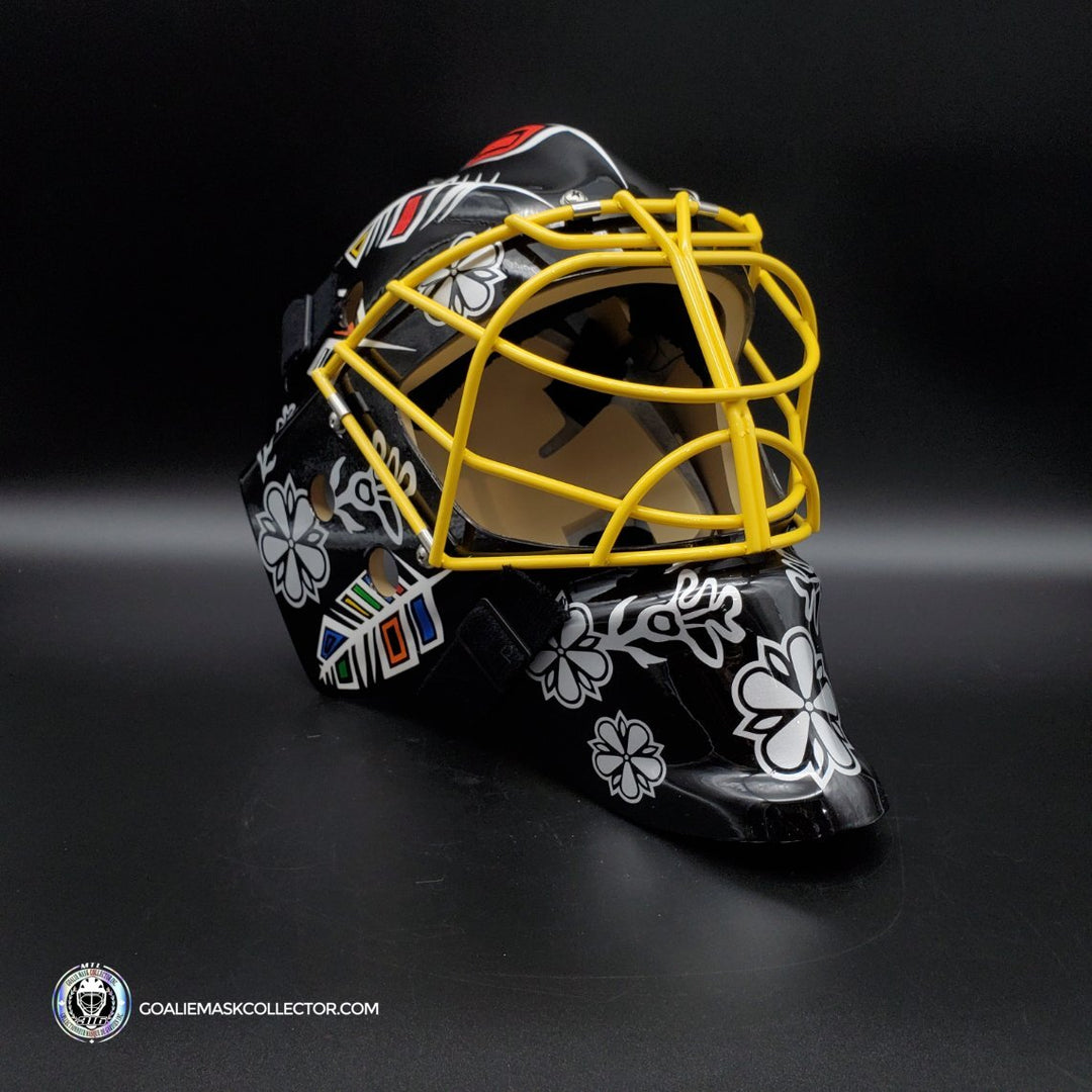 Marc-Andre Fleury Goalie Mask Unsigned Chicago Heritage 2021 Tribute + Yellow Grill