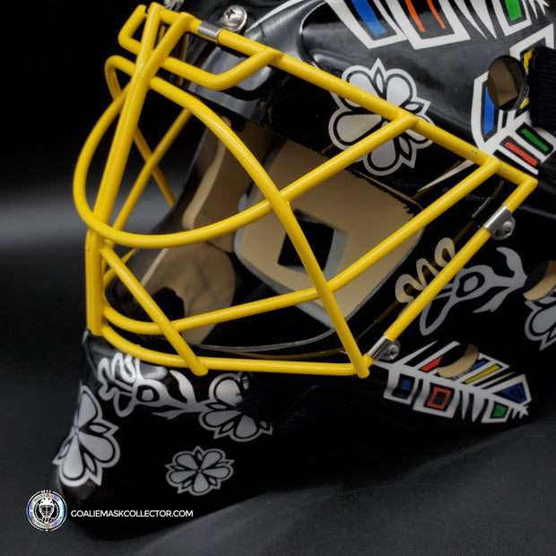 Marc-Andre Fleury Unsigned Goalie Mask Chicago Heritage 2021 Tribute + Yellow Grill