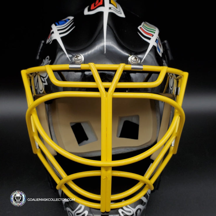 Marc-Andre Fleury Unsigned Goalie Mask Chicago Heritage 2021 Tribute + Yellow Grill