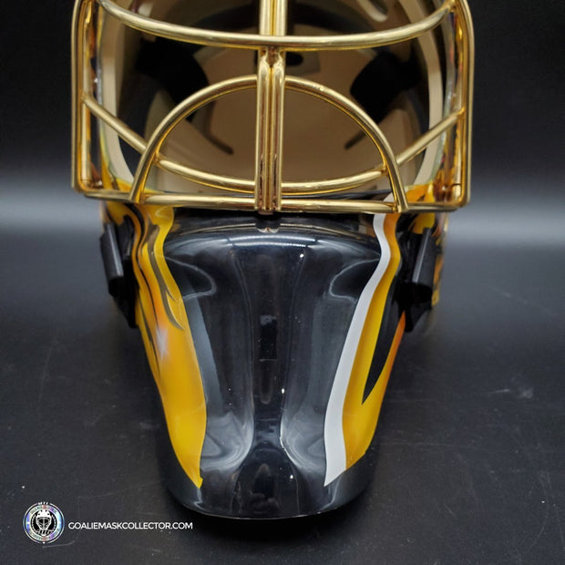 Marc-Andre Fleury Signed Goalie Mask Las Vegas AS Edition + 24k Gold Plated Grill
