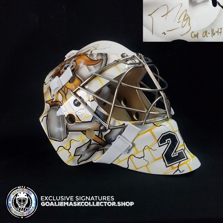 Marc Andre Fleury Signed Goalie Mask Pittsburgh 2009 Cup Inscribed As Edition. Goalie Mask Collector.