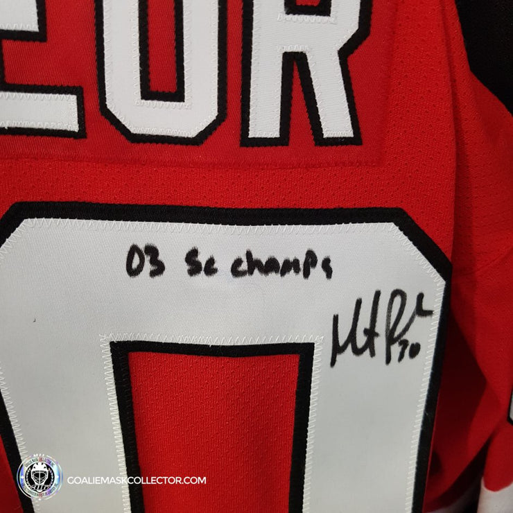 Martin Brodeur Signed Jersey "03 SC Champs" Inscription New Jersey Devils Red Autographed