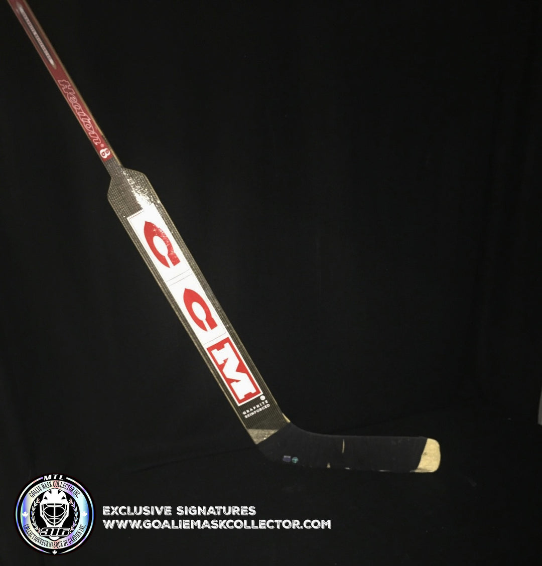 Martin Brodeur Game Used Signed Stick Ccm Heaton 8 Playoffs 2001 Stanley Cup Finals Vs Colorado Avalanche "Col 3" Knob Inscription. Goalie Mask Collector.