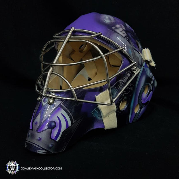 Mathieu Garon Unsigned Goalie Mask Los Angeles Purple Knights Kings