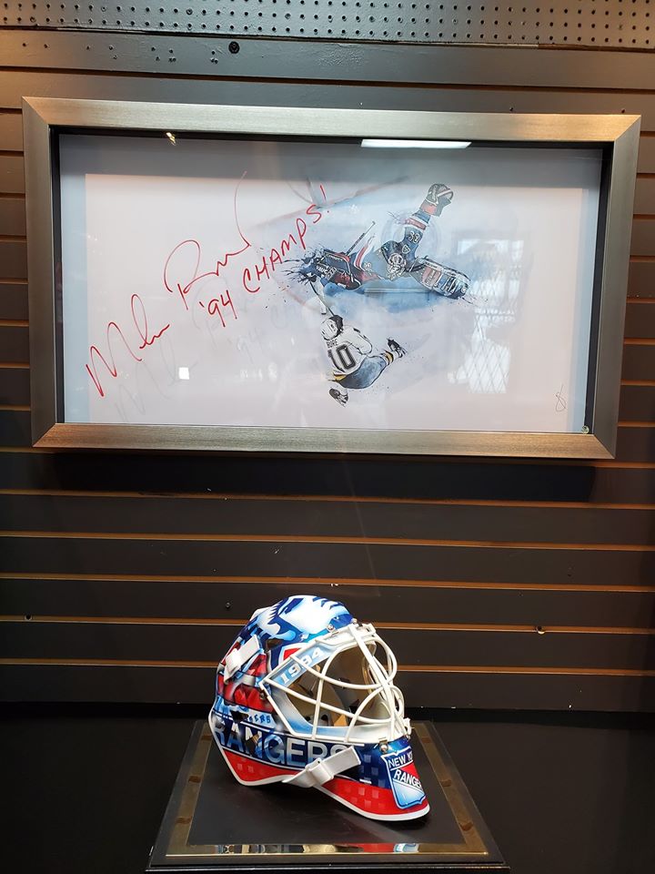 Mike Richter Signed Frame 3D "The Save" New York. Goalie Mask Collector.