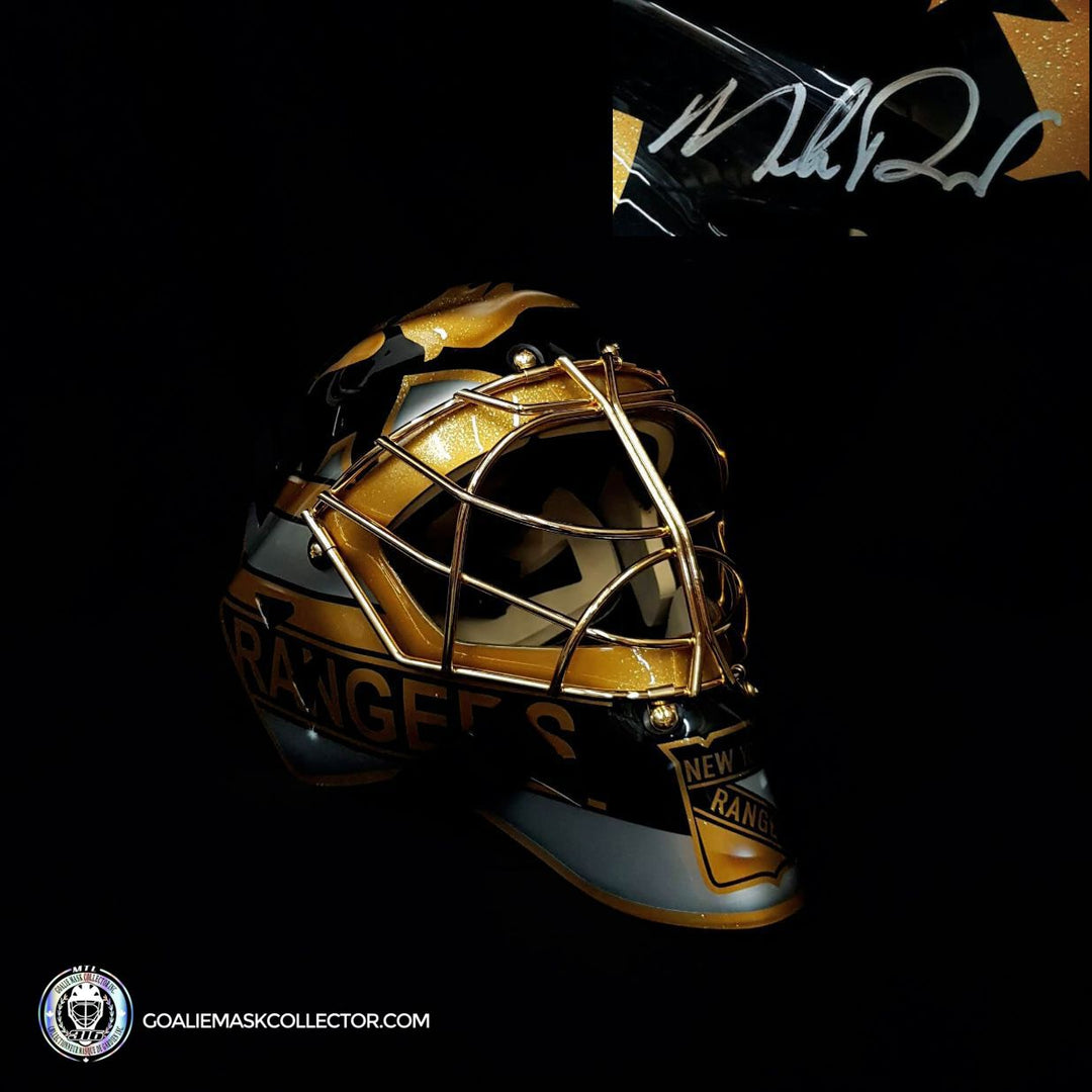 Mike Richter "BLACK and GOLD Edition" Signed Goalie Mask New York Signature Edition LE Release of 5. Goalie Mask Collector.