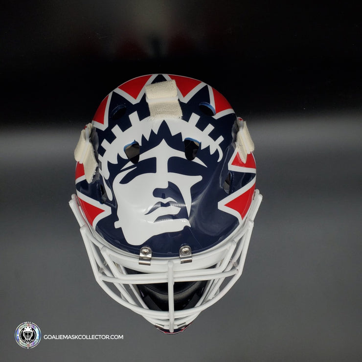 Mike Richter Ed Cubberly Goalie Mask Game Worn By Jon Hillebrandt AHL Refurbished Signed by Mike Richter And Jon Hillebrandt - SOLD