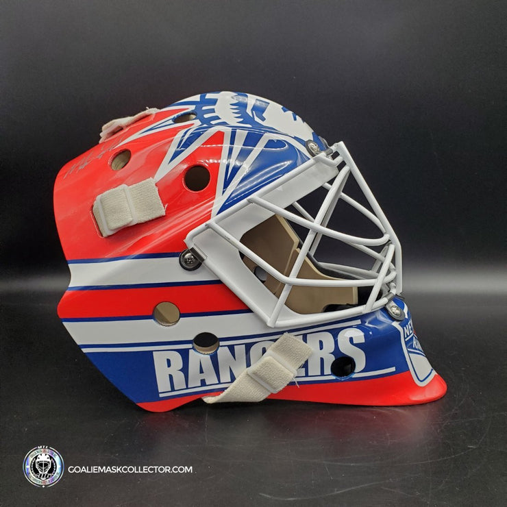 Henrik Lundqvist Rocking New Mike Richter Tribute Mask for Rangers '94  Celebration 