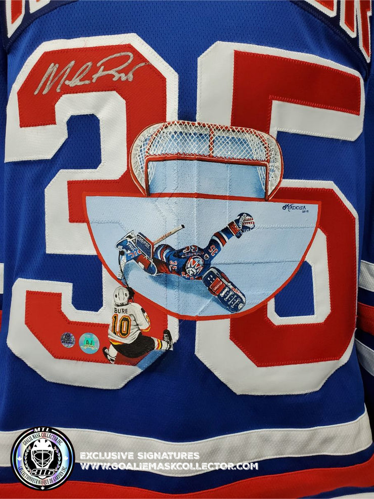 Mike Richter Signed Jersey Art Edition Hand-Painted 1994 New York Rangers "THE SAVE" Pavel Bure - SOLD OUT