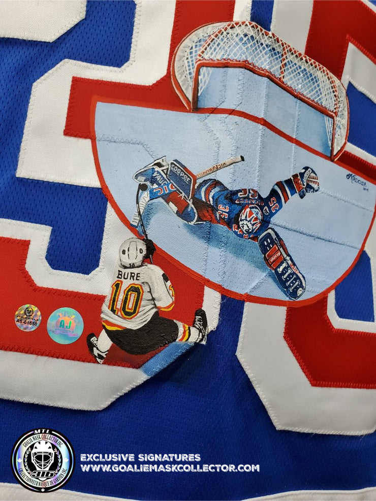 Mike Richter Signed Jersey Art Edition Hand-Painted 1994 New York Rangers "THE SAVE" Pavel Bure - SOLD OUT
