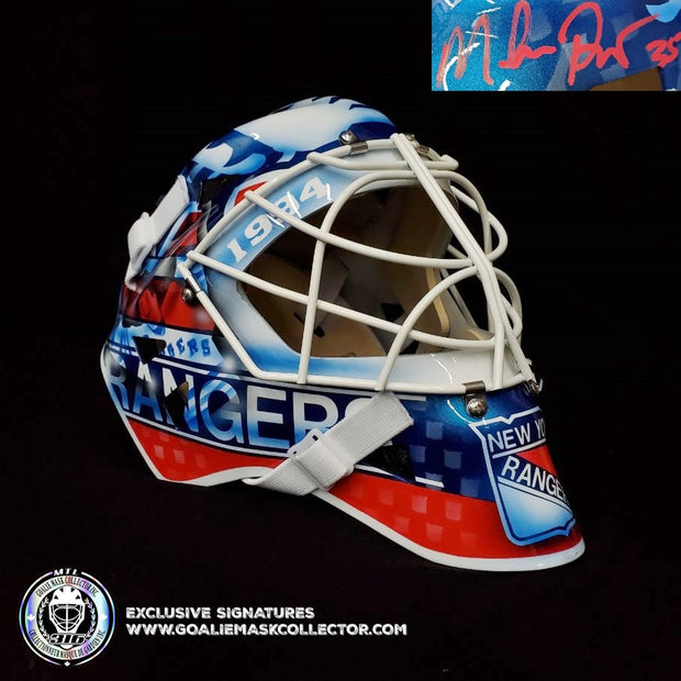 MIKE RICHTER SIGNED GOALIE MASK AUTOGRAPHED NEW YORK LEGACY SIGNATURE EDITION 25TH CUP WIN ANNIVERSARY