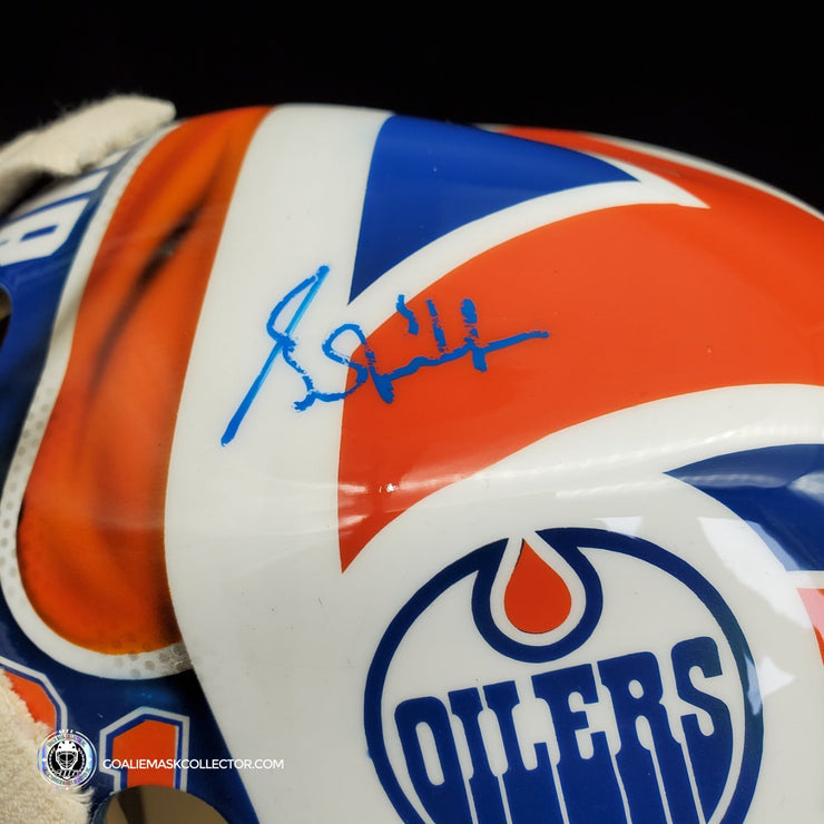Mike Smith Goalie Mask Edmonton Grant Fuhr Tribute Signed by Grant Fuhr Signature Edition Autographed