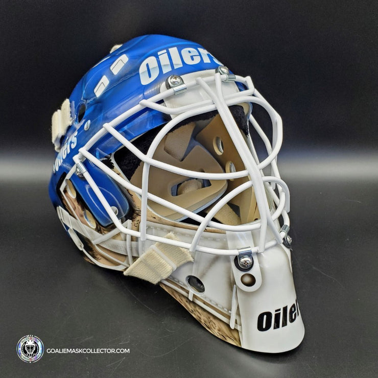 Mike Smith Goalie Mask Unsigned Edmonton Andy Moog Tribute – Goalie Mask Collector