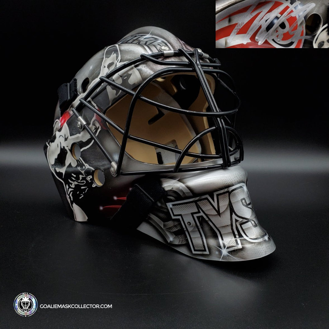 Mike Tyson Signed Goalie Mask Iron Mike Tribute Signature Edition. Goalie Mask Collector.