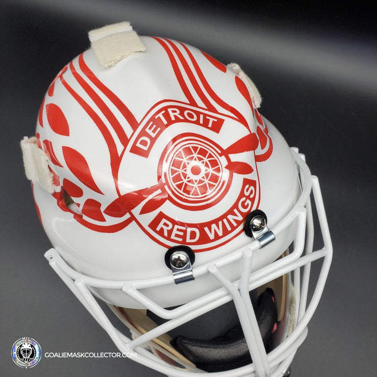Mike Vernon Signed Goalie Mask Detroit V2 White Signature Edition