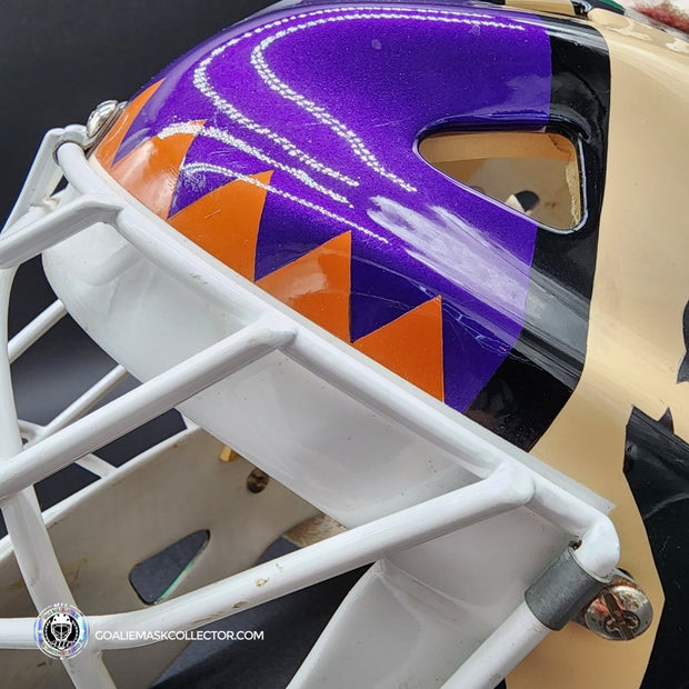 Nikolai Khabibulin Goalie Mask Game Worn 1998 Phoenix Coyotes Made and Painted by Greg Harrison