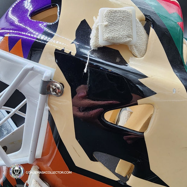 Nikolai Khabibulin Goalie Mask Game Worn 1998 Phoenix Coyotes Made and Painted by Greg Harrison