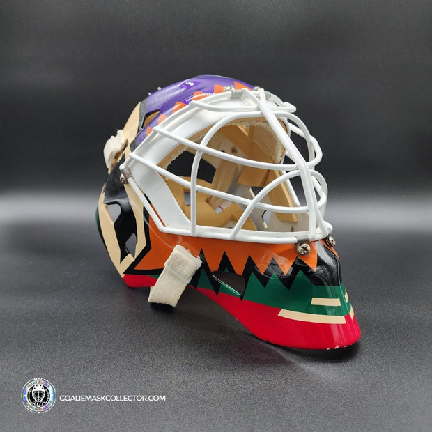 Nikolai Khabibulin Goalie Mask Game Worn 1998 Phoenix Coyotes Made and Painted by Greg Harrison