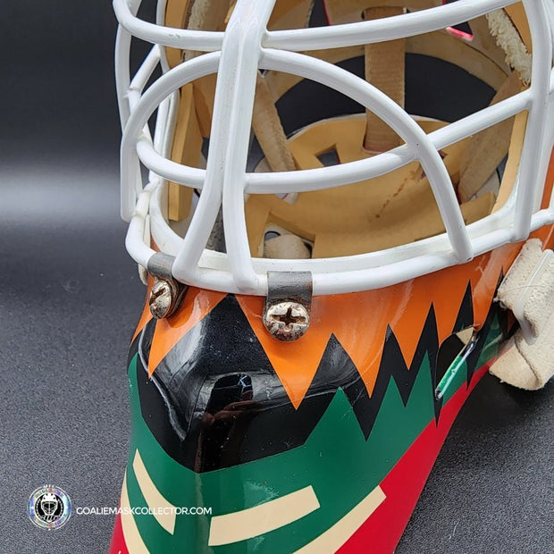 Nikolai Khabibulin Goalie Mask Game Worn 1998 Phoenix Coyotes Made and Painted by Greg Harrison