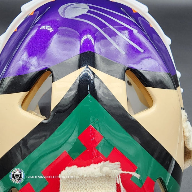 Nikolai Khabibulin Goalie Mask Game Worn 1998 Phoenix Coyotes Made and Painted by Greg Harrison