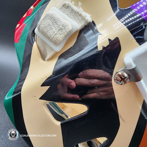 Nikolai Khabibulin Goalie Mask Game Worn 1998 Phoenix Coyotes Made and Painted by Greg Harrison