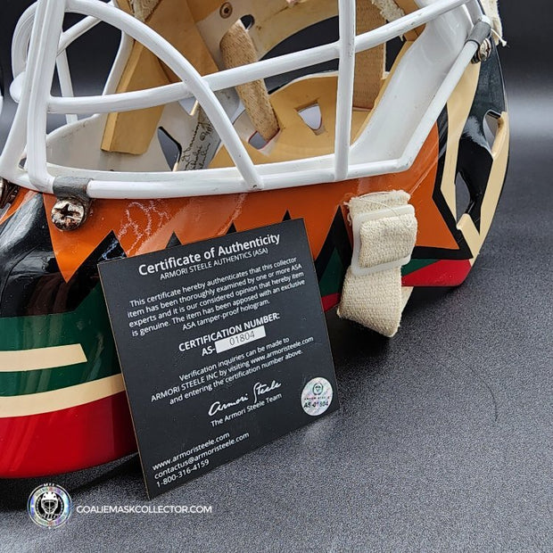 Nikolai Khabibulin Goalie Mask Game Worn 1998 Phoenix Coyotes Made and Painted by Greg Harrison