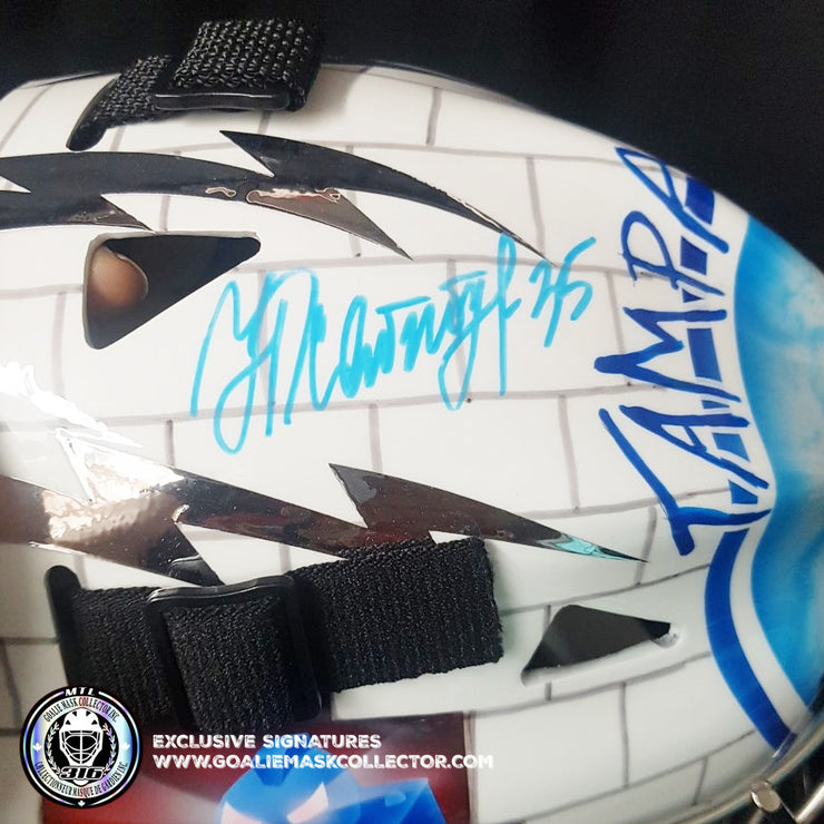 Nikolai Khabibulin Signed Goalie Mask Tampa Bay White Wall Signature Edition