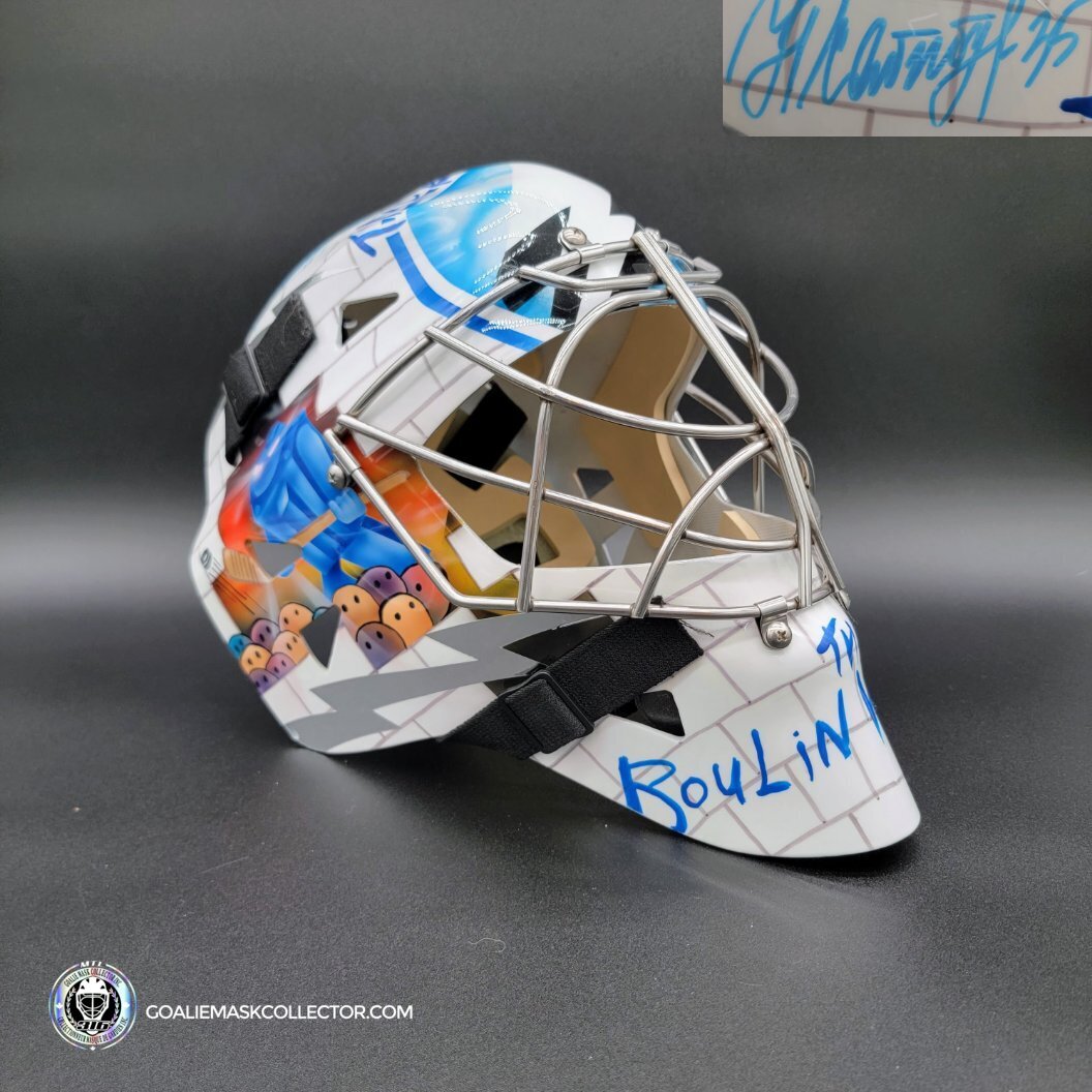 Nikolai Khabibulin Signed Goalie Mask Tampa Bay White Wall AS Edition. Goalie Mask Collector.